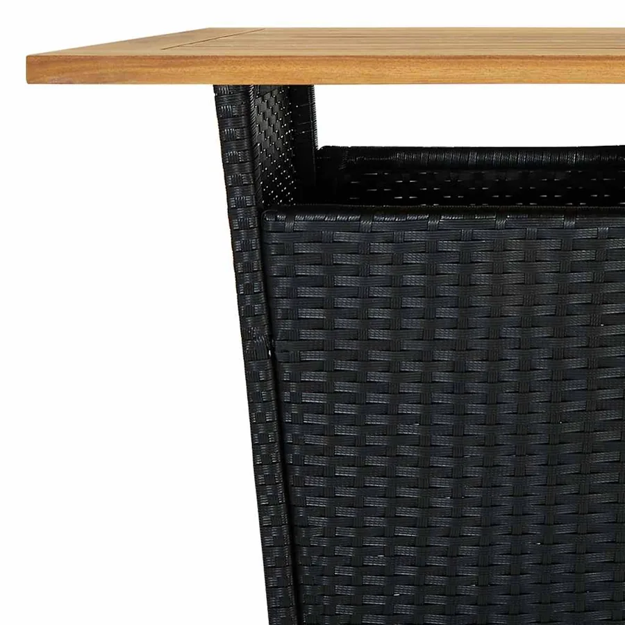 Ensemble de bar de jardin 3 pcs et coussins Résine tressée Noir - 7