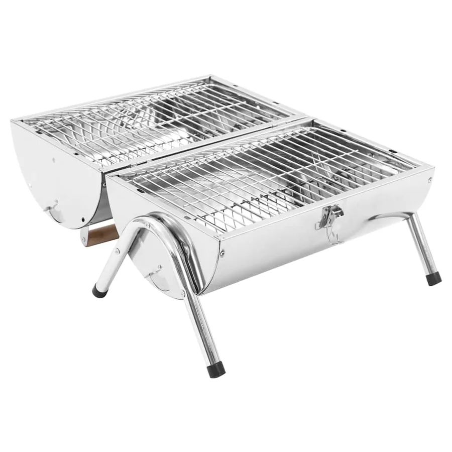 Barbecue au charbon portable Acier inoxydable Grilles doubles - 3