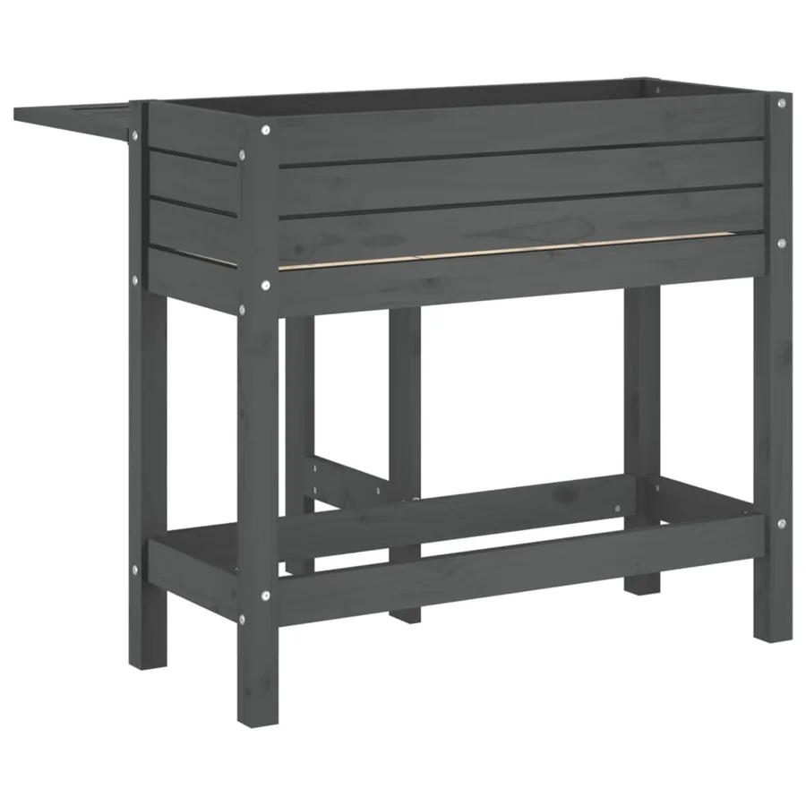 Jardinière de jardin avec dessus pliable gris bois pin massif - 6