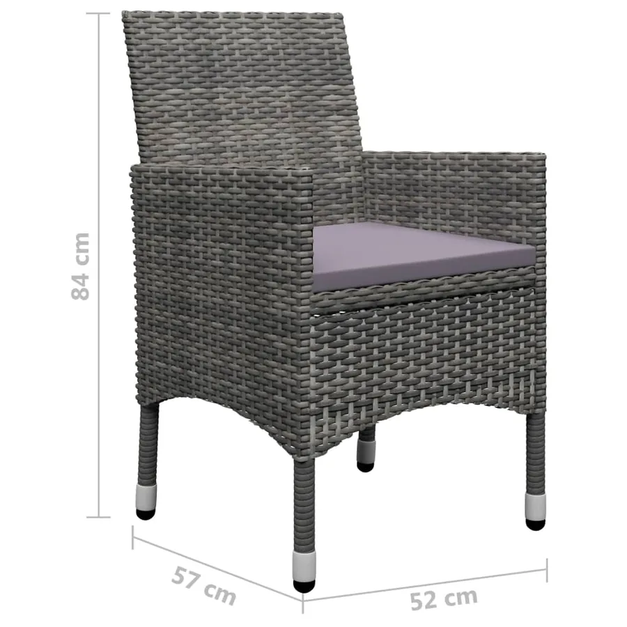 Ensemble à manger de jardin 7 pcs Gris - 13