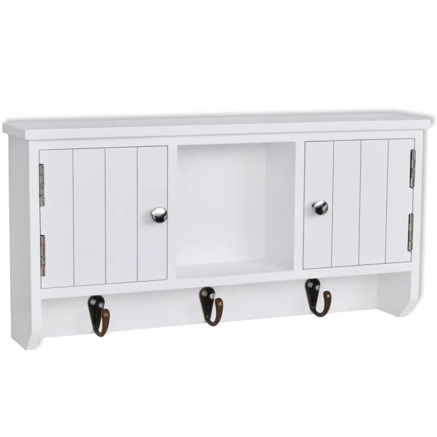Armoire murale pour clés et bijoux avec portes et crochets - 2