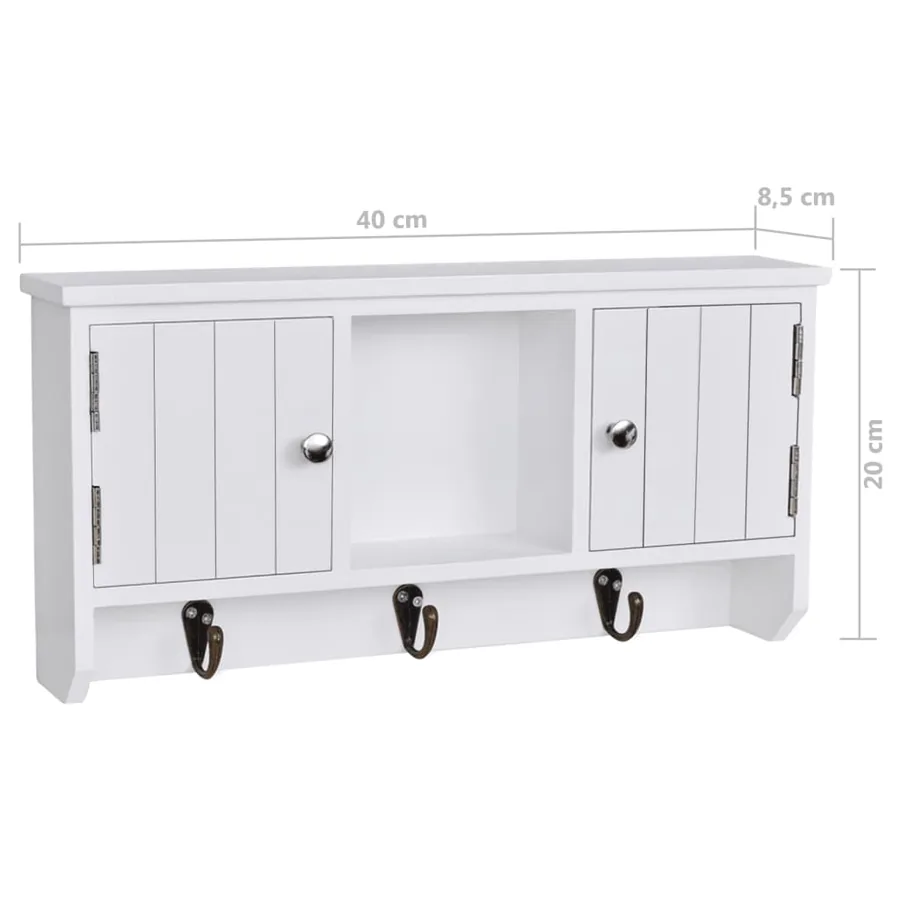 Armoire murale pour clés et bijoux avec portes et crochets - 8