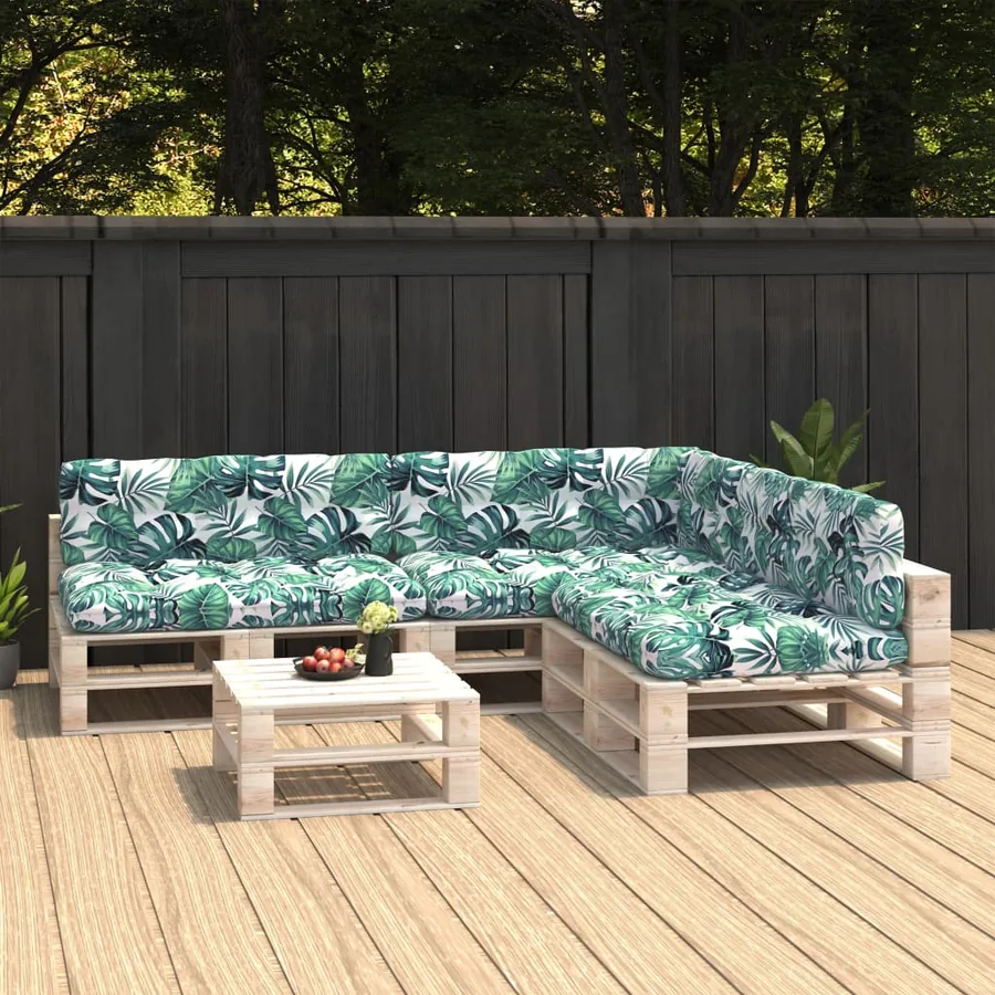 Coussins de canapé palette lot de 7 Motif de feuilles