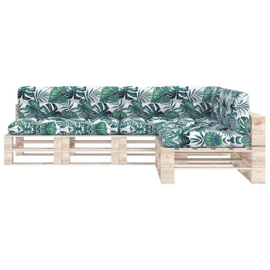 Coussins de canapé palette lot de 7 Motif de feuilles - 3