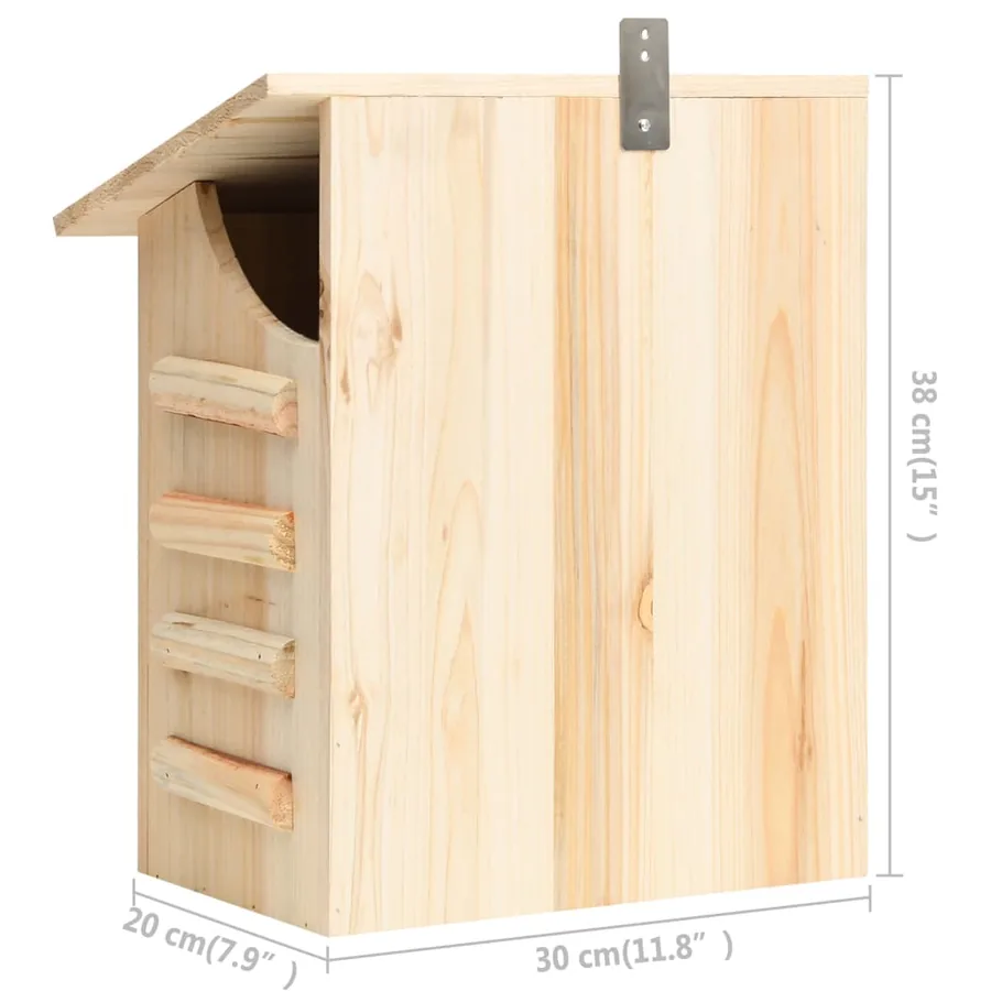 Maison pou chauve-souris Bois de sapin massif 30x20x38 cm - 7
