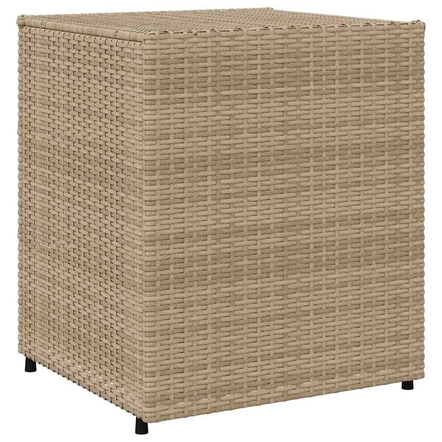 Armoire de rangement de jardin beige 55x59x69 cm résine tressée - 7