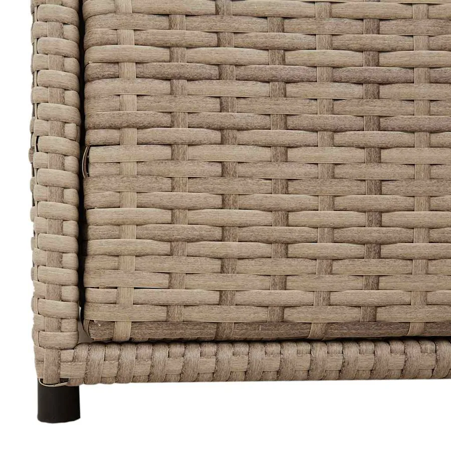 Armoire de rangement de jardin beige 55x59x69 cm résine tressée - 8