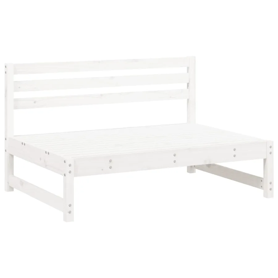 Canapé central de jardin blanc 120x80 cm bois de pin massif - 2