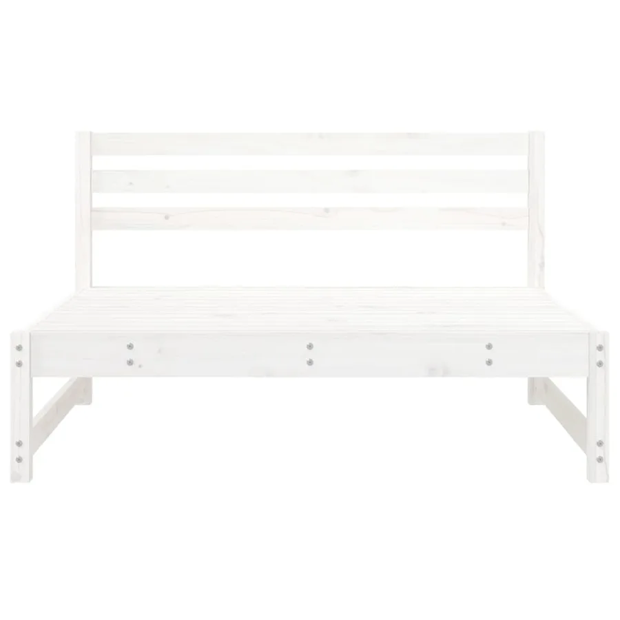 Canapé central de jardin blanc 120x80 cm bois de pin massif - 3
