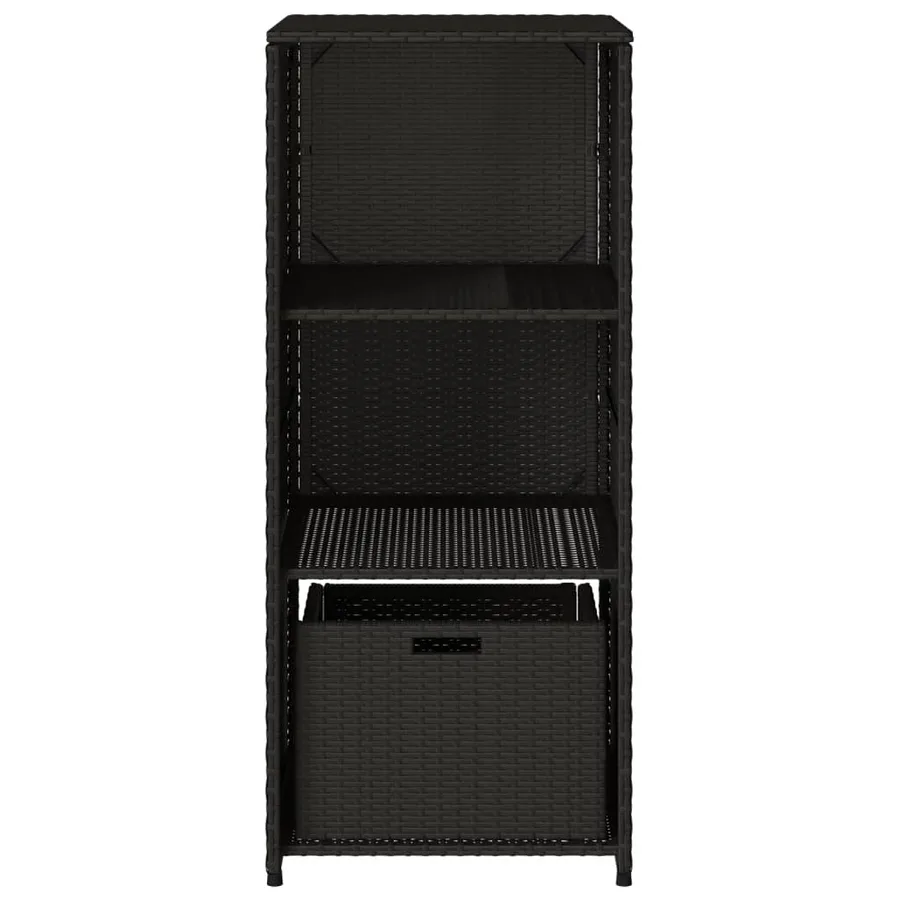 Armoire de rangement de jardin noir 50x55x115 cm résine tressée - 7