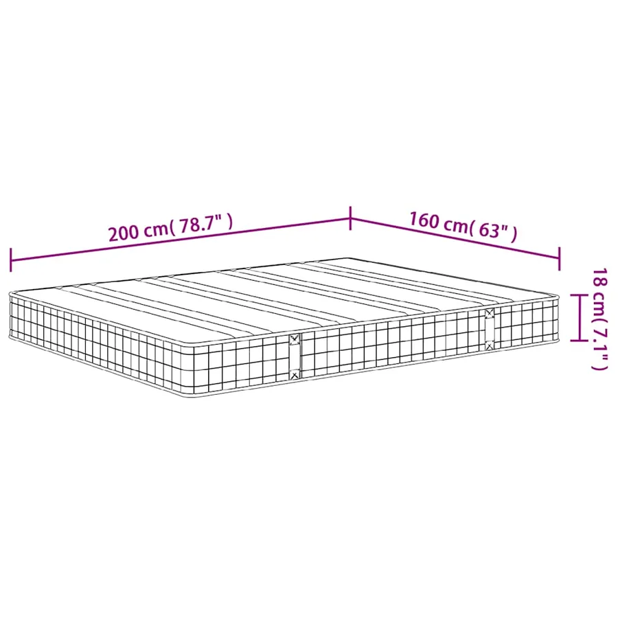 Matelas à ressorts bonnell moyen 160x200 cm - 7
