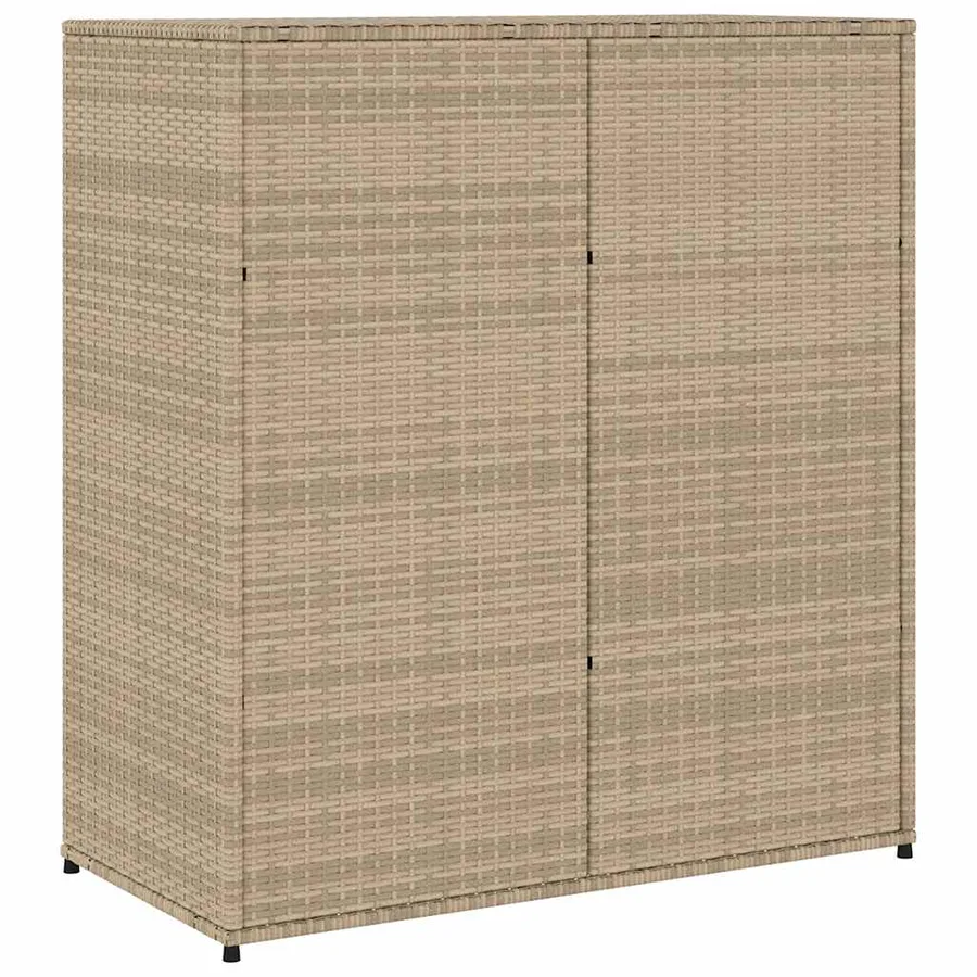 Armoire de rangement jardin beige 105x55x113 cm résine tressée - 9