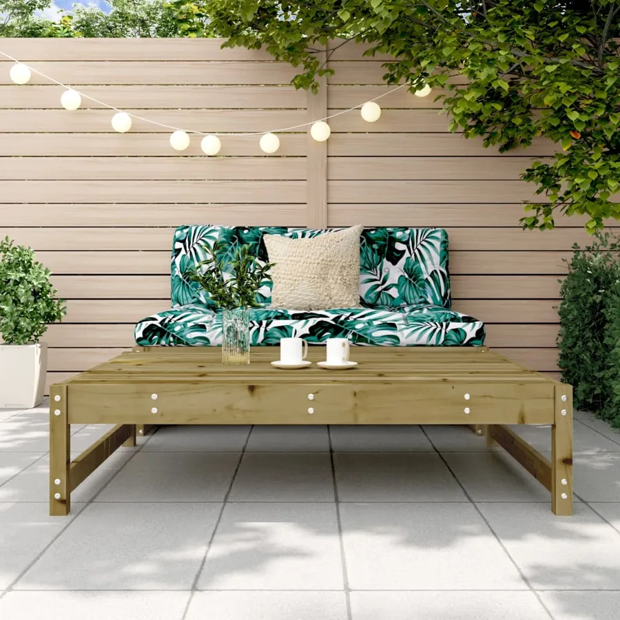Repose-pied de jardin 120x80 cm bois de pin imprégné - 3