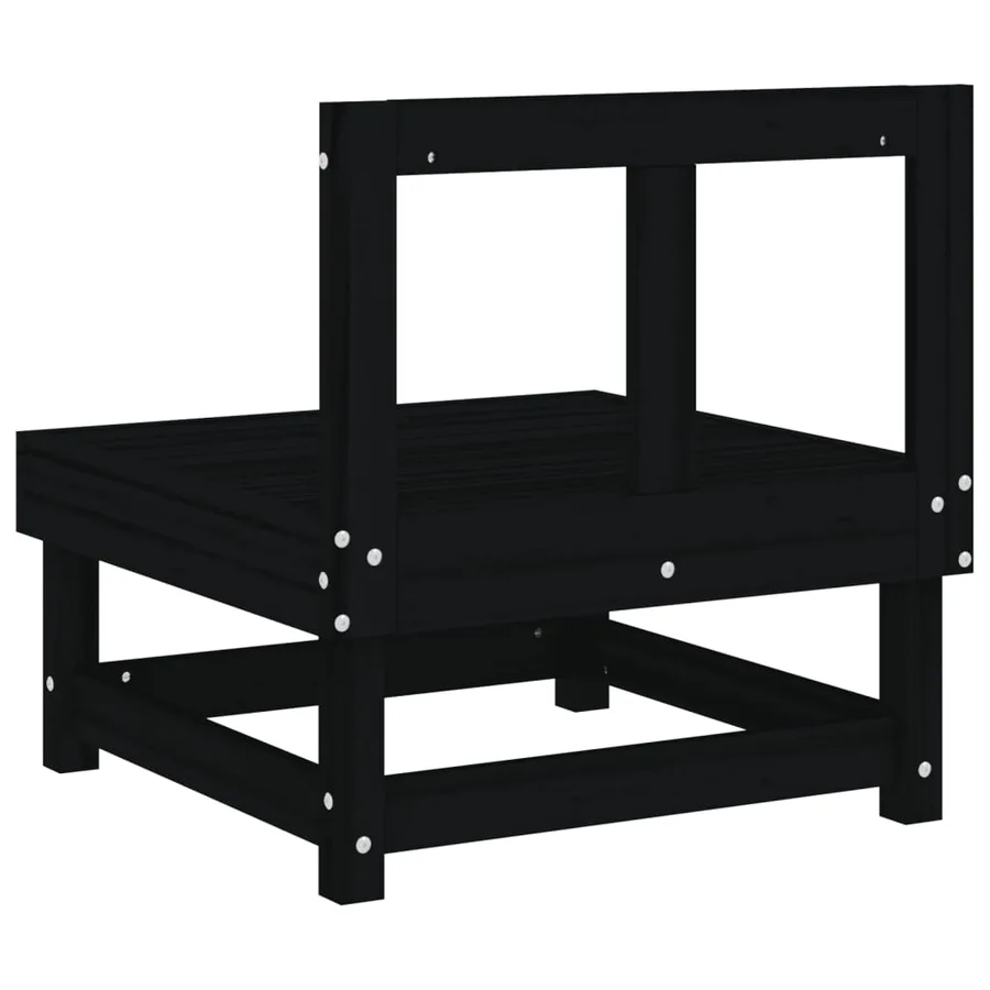 Canapés centraux de jardin 2 pcs noir bois de pin massif - 5