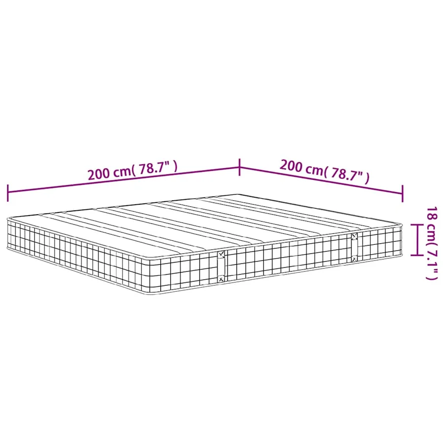 Matelas à ressorts bonnell moyen 200x200 cm - 7