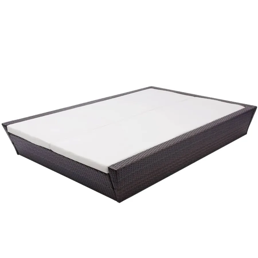 Lit de repos d'extérieur avec coussin Résine tressée Marron - 7