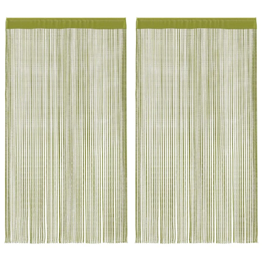 Rideau en fils 2 pcs 100 x 250 cm Vert