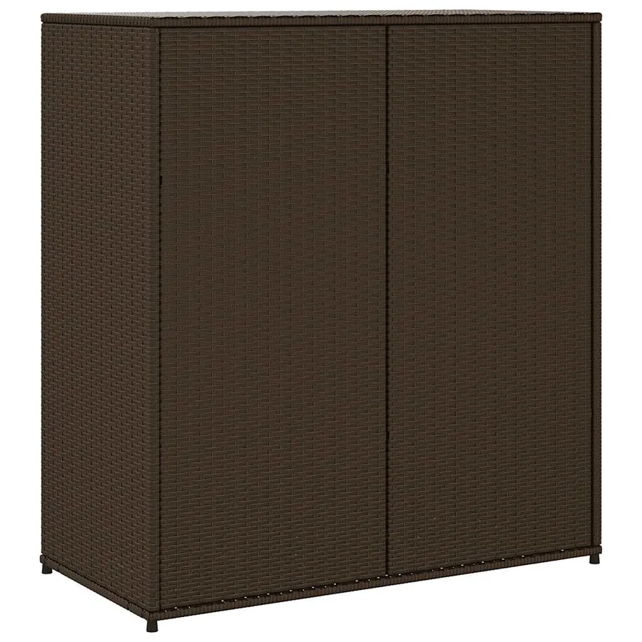 Armoire de rangement jardin marron 105x55x113 cm résine tressée - 9