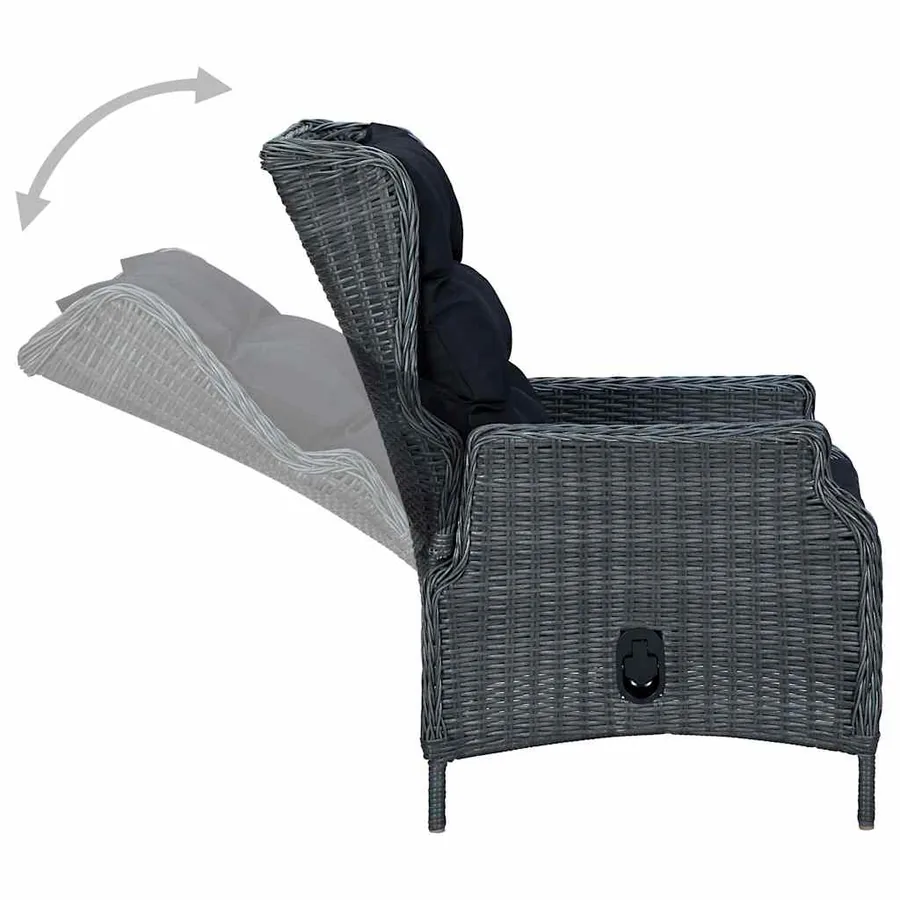 Ensemble à manger de jardin 7 pcs Gris foncé - 7