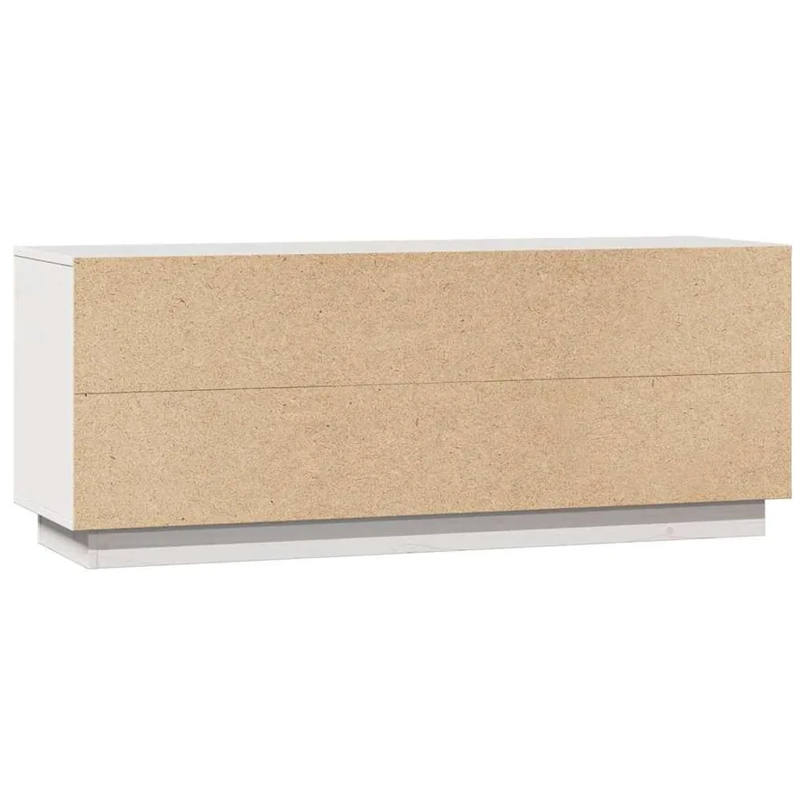 Meuble TV Blanc 110,5x35x44 cm Bois de pin massif - 8