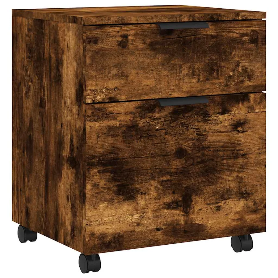 Classeur mobile avec roues Chêne fumé 45x38x54 cm Bois - 2
