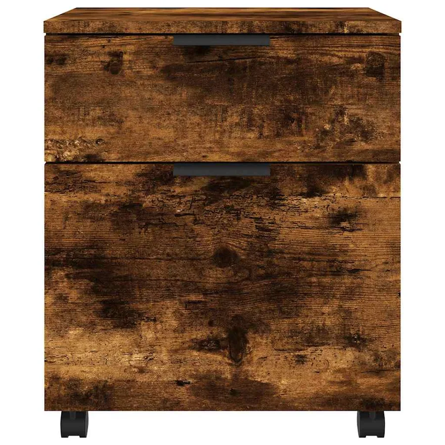 Classeur mobile avec roues Chêne fumé 45x38x54 cm Bois - 3
