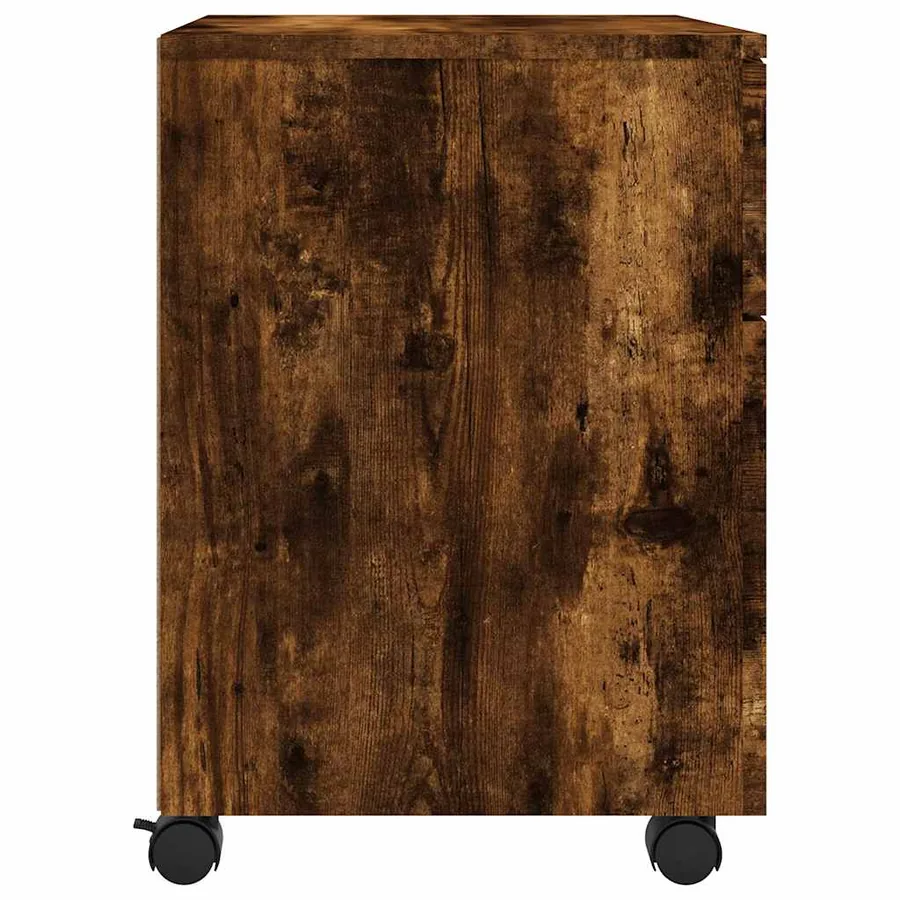 Classeur mobile avec roues Chêne fumé 45x38x54 cm Bois - 5