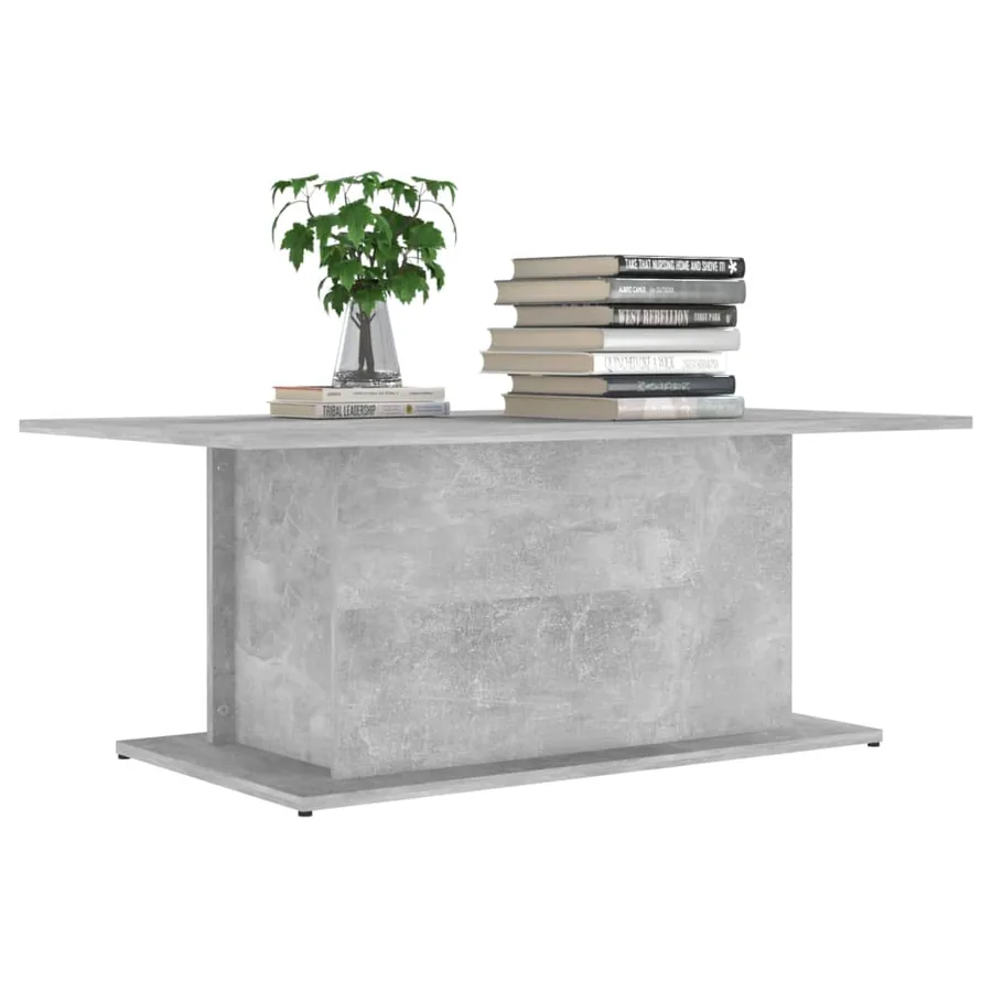 Table basse gris béton 102x55,5x40 cm bois d'ingénierie - 6