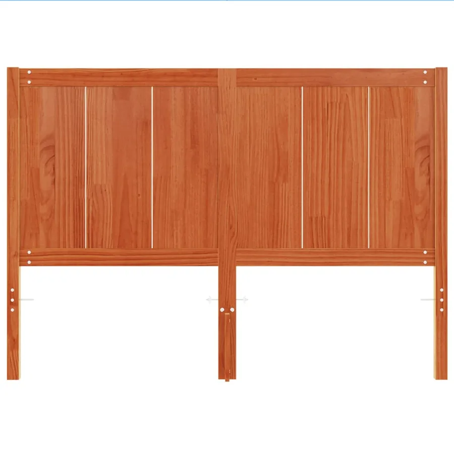 Tête de lit cire marron 135 cm bois massif de pin - 4