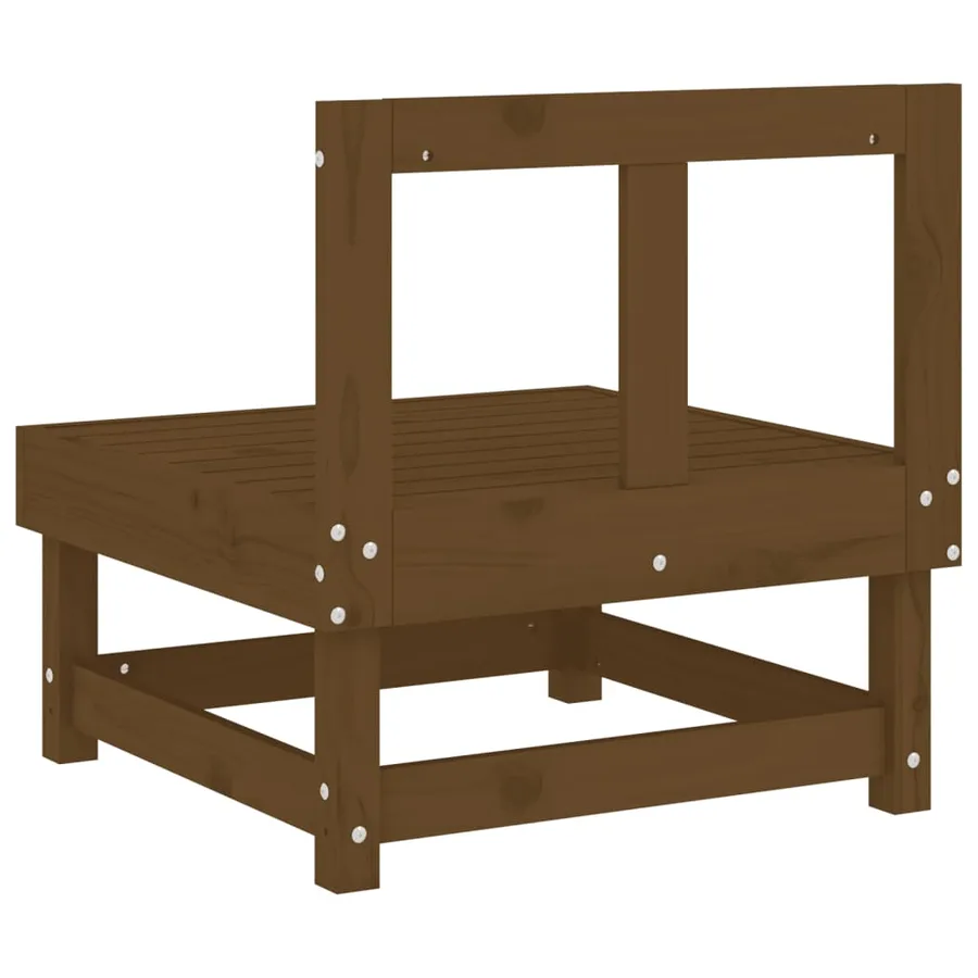 Canapé central de jardin marron miel bois de pin massif - 4