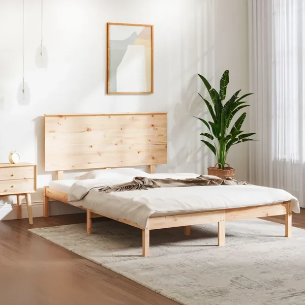 Cadre de lit sans matelas 140x190 cm bois de pin massif