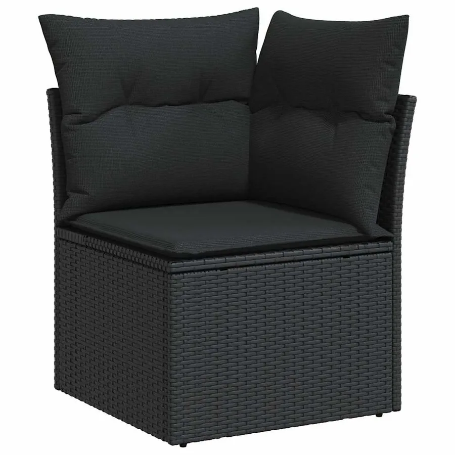 Salon de jardin 7 pcs avec coussins noir résine tressée 62 x 62 x 69 cm - 54,1 kg - 4