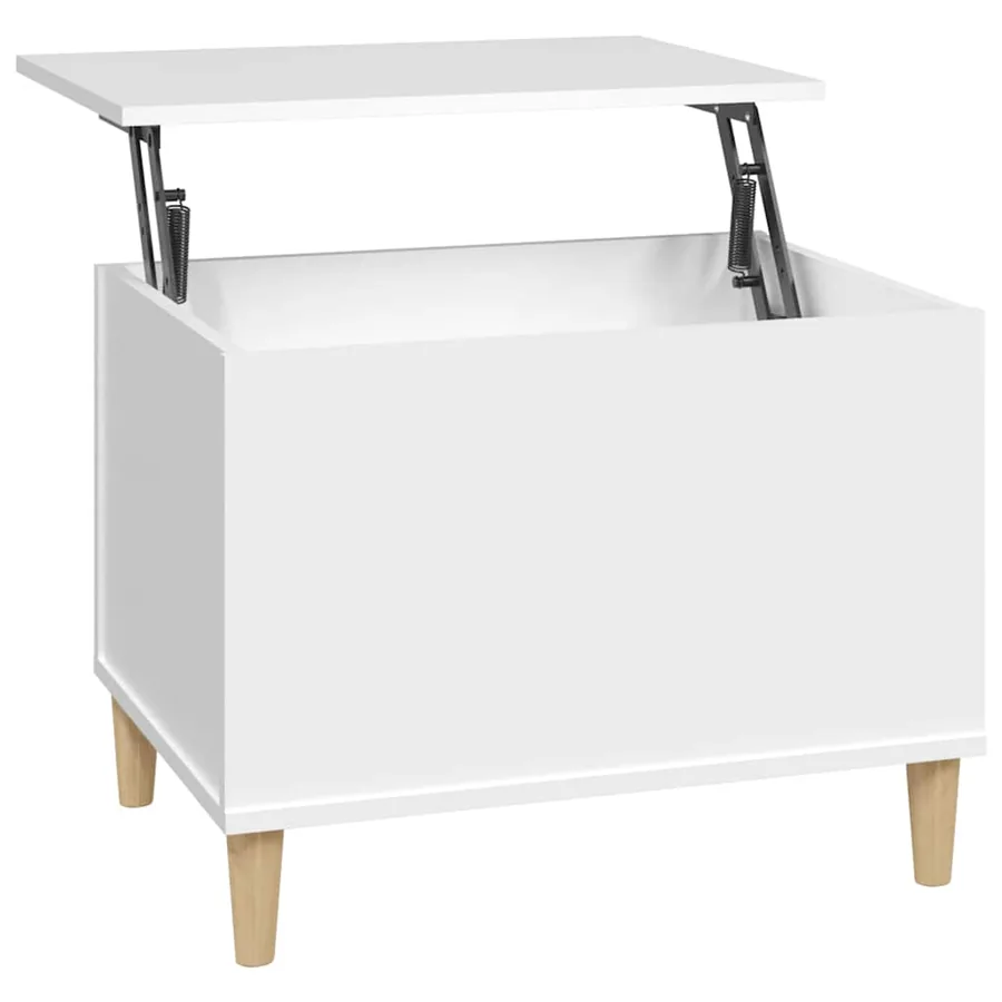 Table basse Blanc 60x44,5x45 cm Bois d'ingénierie - 2