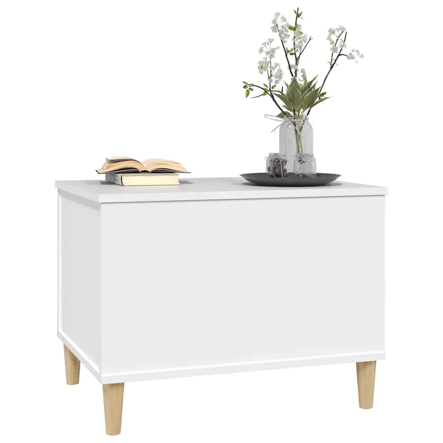 Table basse Blanc 60x44,5x45 cm Bois d'ingénierie - 7