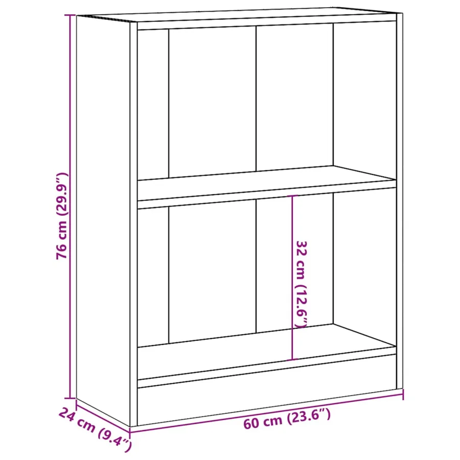 Bibliothèque Blanc 60x24x76 cm Bois d'ingénierie - 8