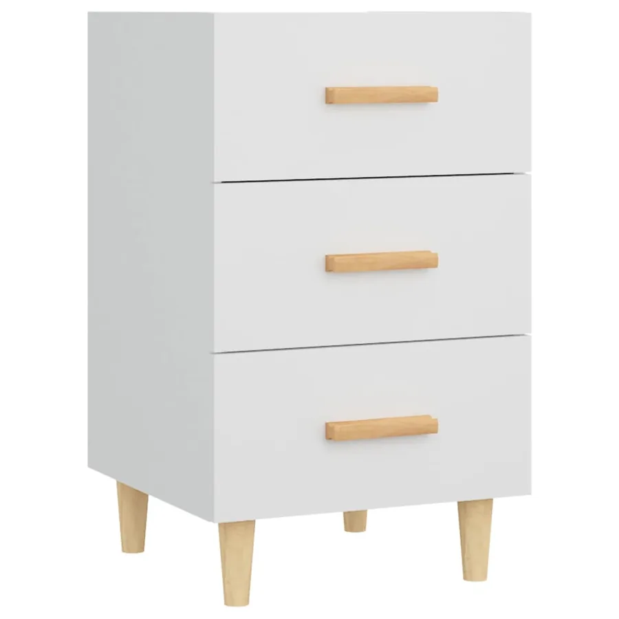 Table de chevet blanc 40x40x66 cm bois d'ingénierie - 2