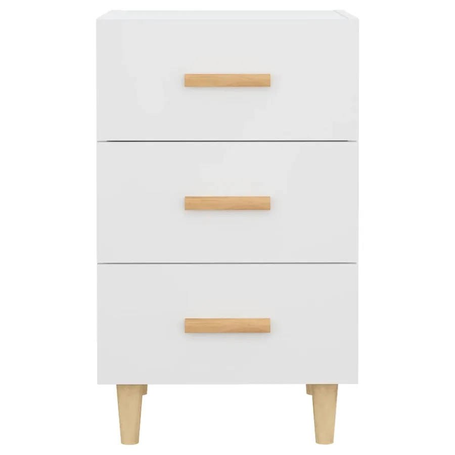 Table de chevet blanc 40x40x66 cm bois d'ingénierie - 4