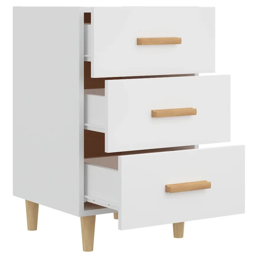Table de chevet blanc 40x40x66 cm bois d'ingénierie - 6