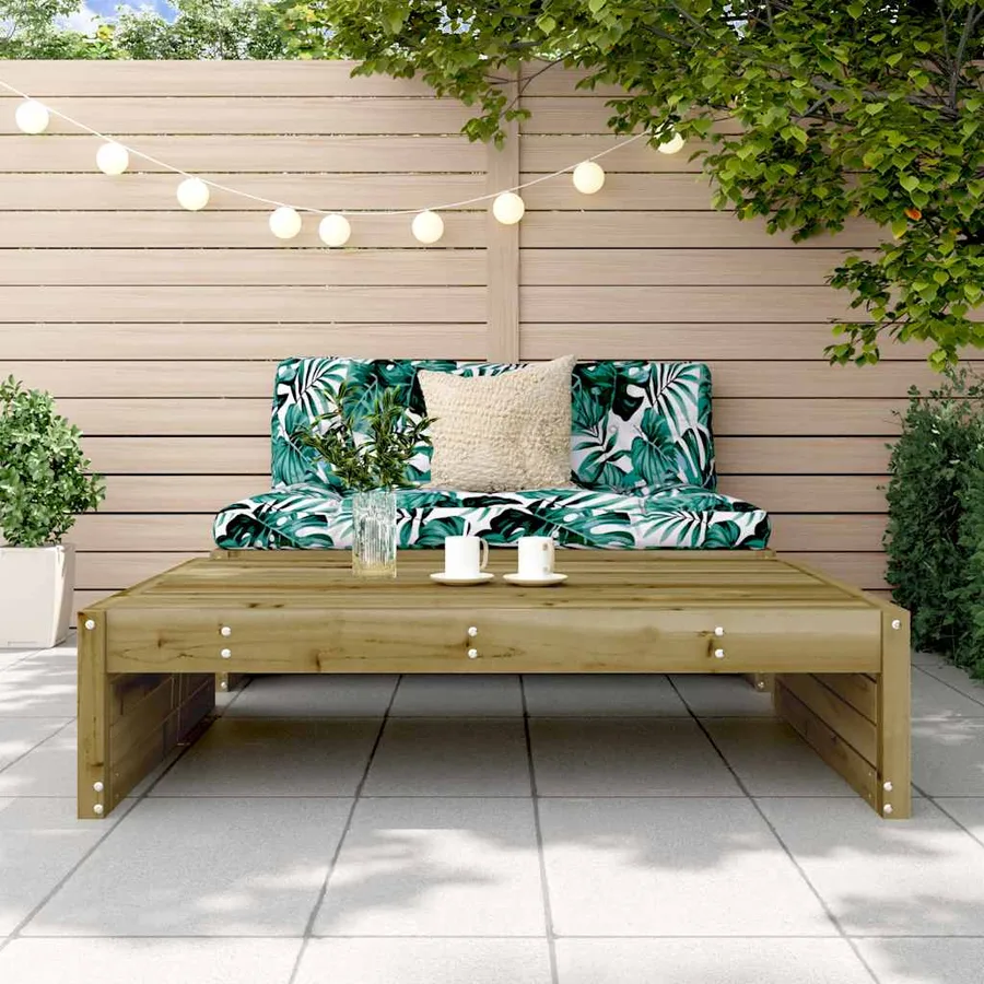 Repose-pied de jardin 120x80 cm bois de pin imprégné - 3