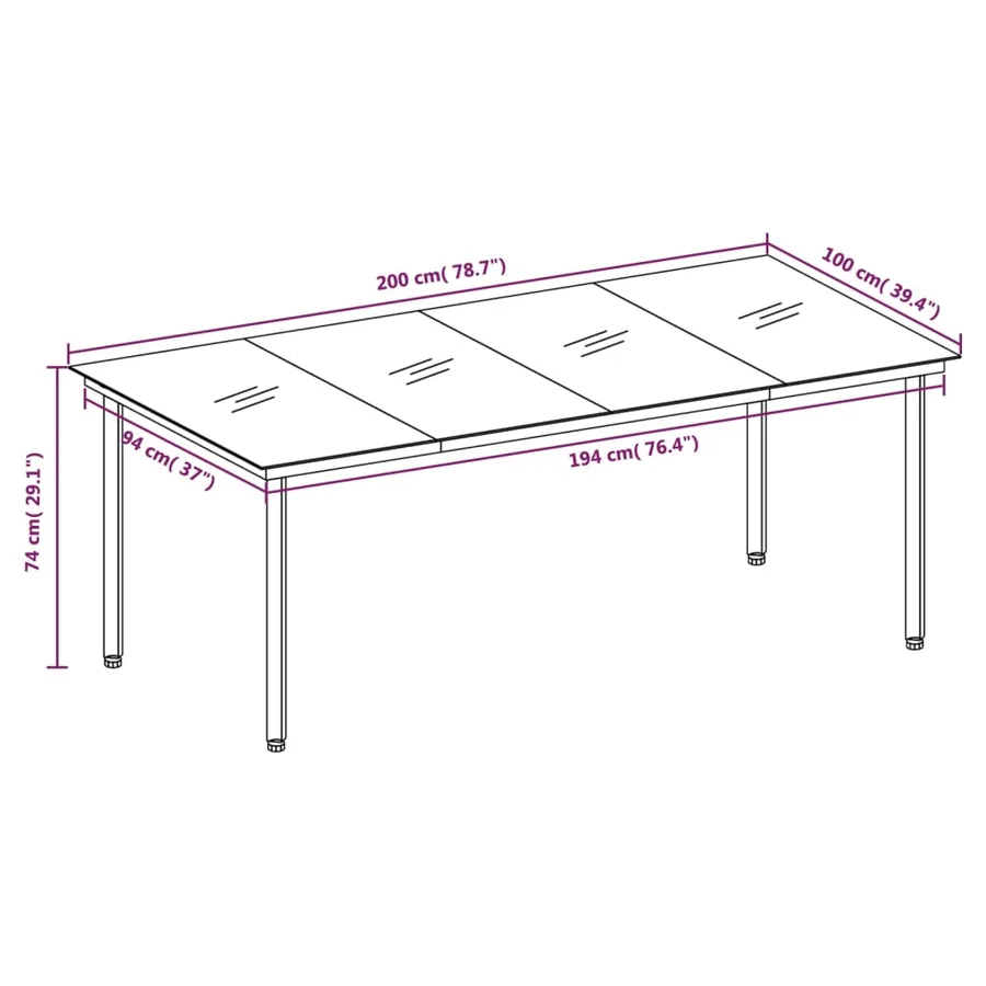 Ensemble à manger de jardin 9 pcs Gris foncé - 8