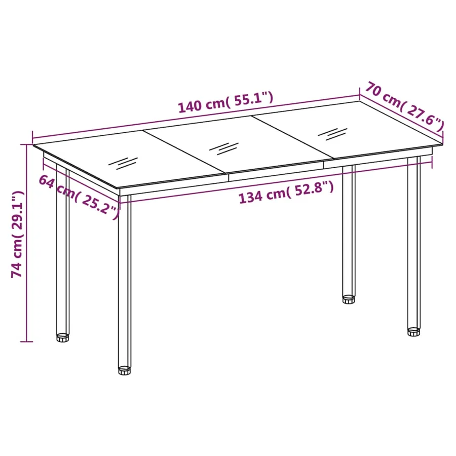 Ensemble à manger de jardin 7 pcs Gris foncé - 8