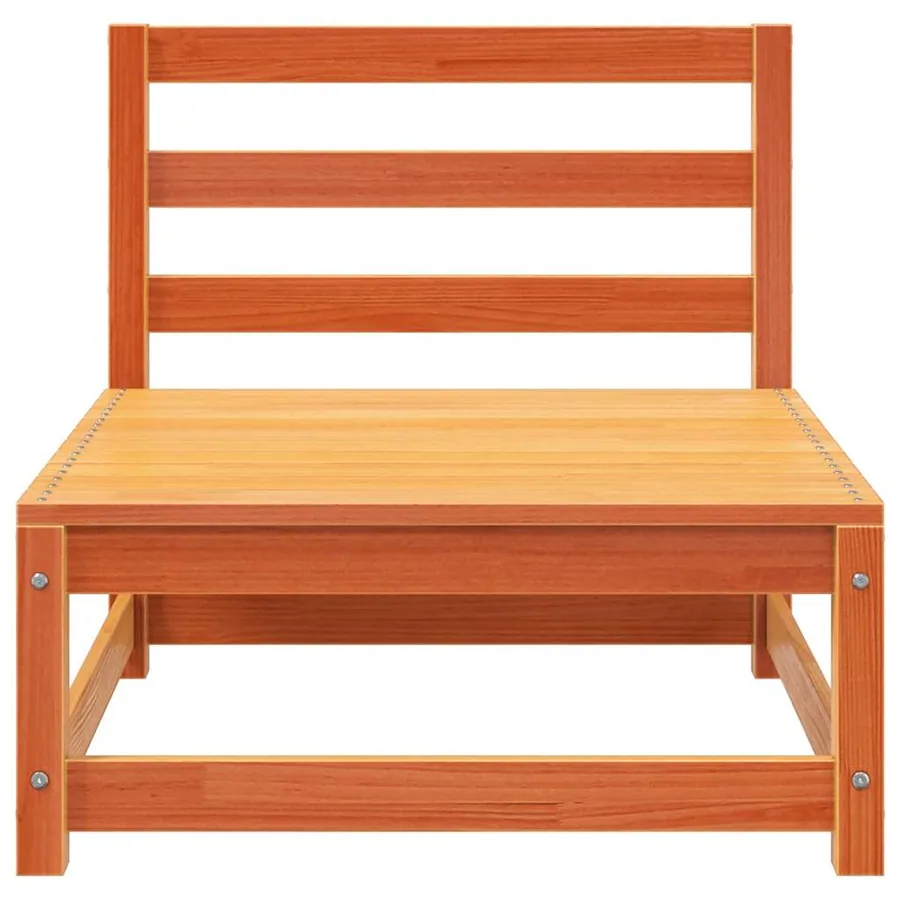 Canapé de jardin sans accoudoirs cire marron bois de pin massif - 4