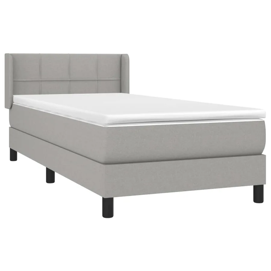 Sommier à lattes de lit avec matelas Gris clair 100x200cm Tissu - 3