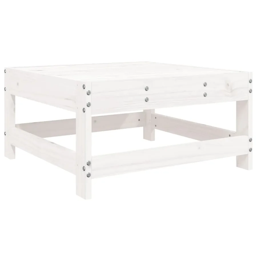 Salon de jardin 3 pcs blanc bois massif de pin - 4