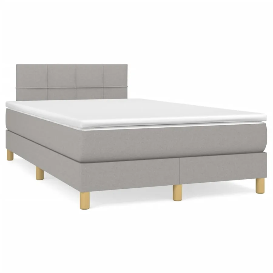 Sommier à lattes de lit avec matelas Gris clair 120x200cm Tissu - 2