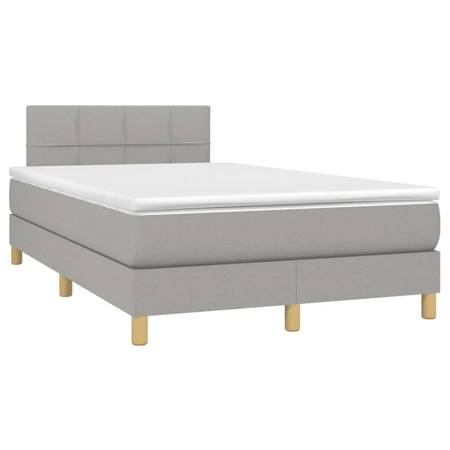Sommier à lattes de lit avec matelas Gris clair 120x200cm Tissu - 3