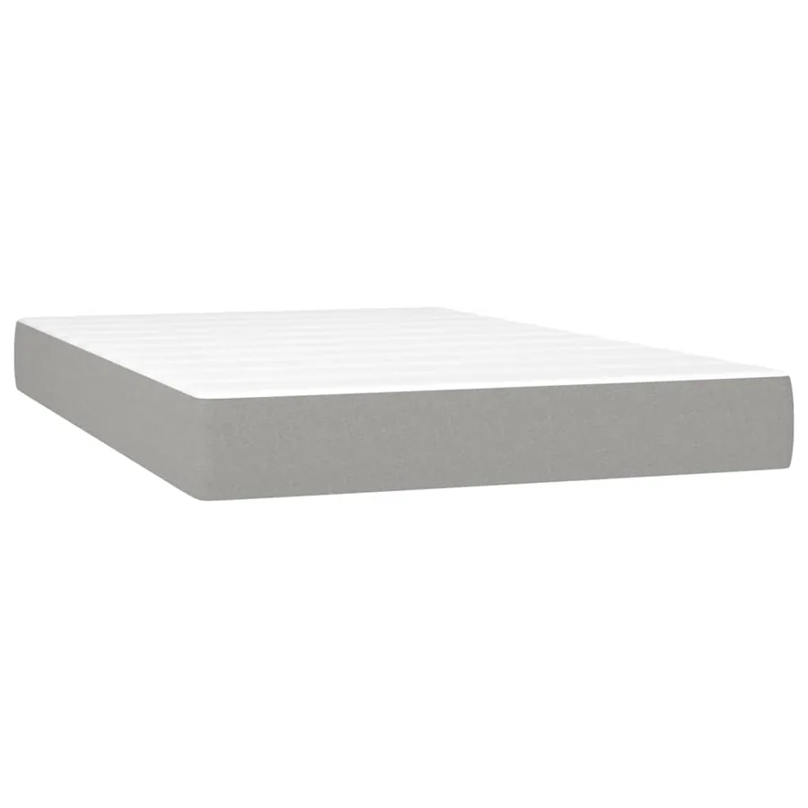 Sommier à lattes de lit avec matelas Gris clair 120x200cm Tissu - 5