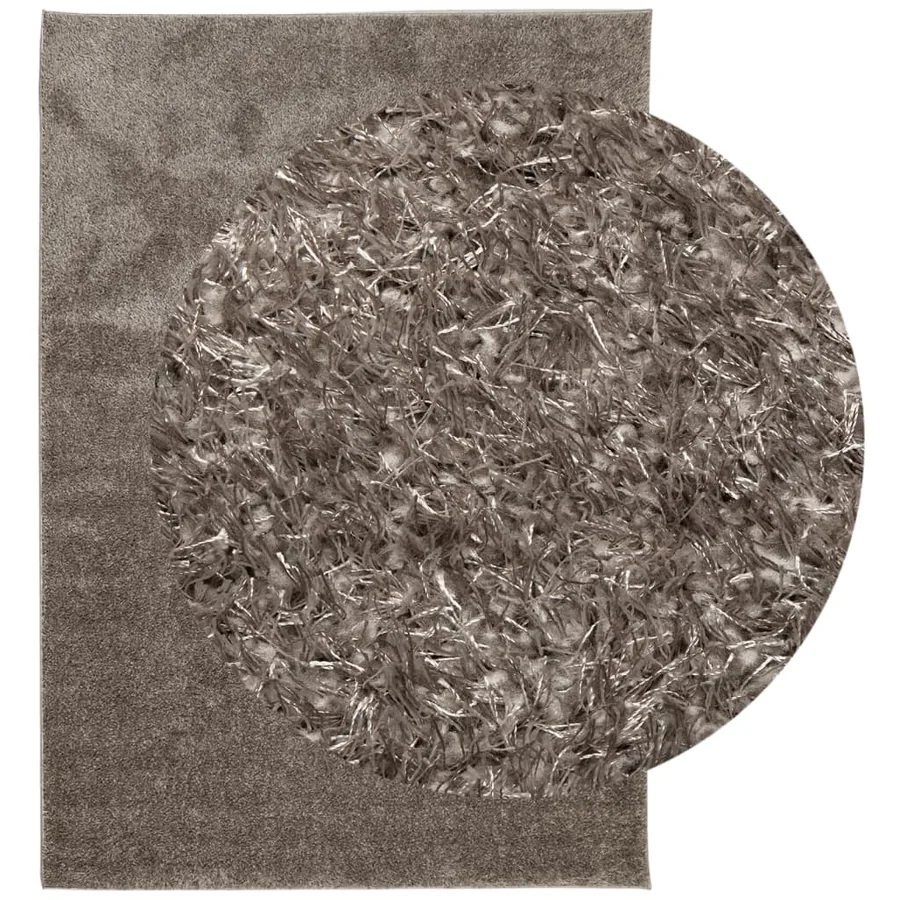 Tapis ISTAN à poils longs aspect brillant gris 120x170 cm - 3