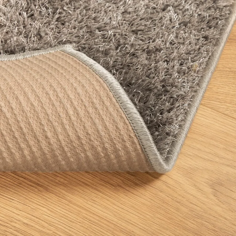 Tapis ISTAN à poils longs aspect brillant gris 120x170 cm - 5