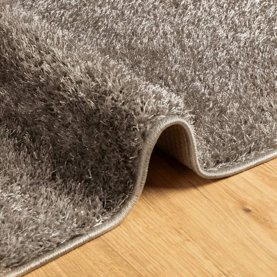 Tapis ISTAN à poils longs aspect brillant gris 120x170 cm - 6